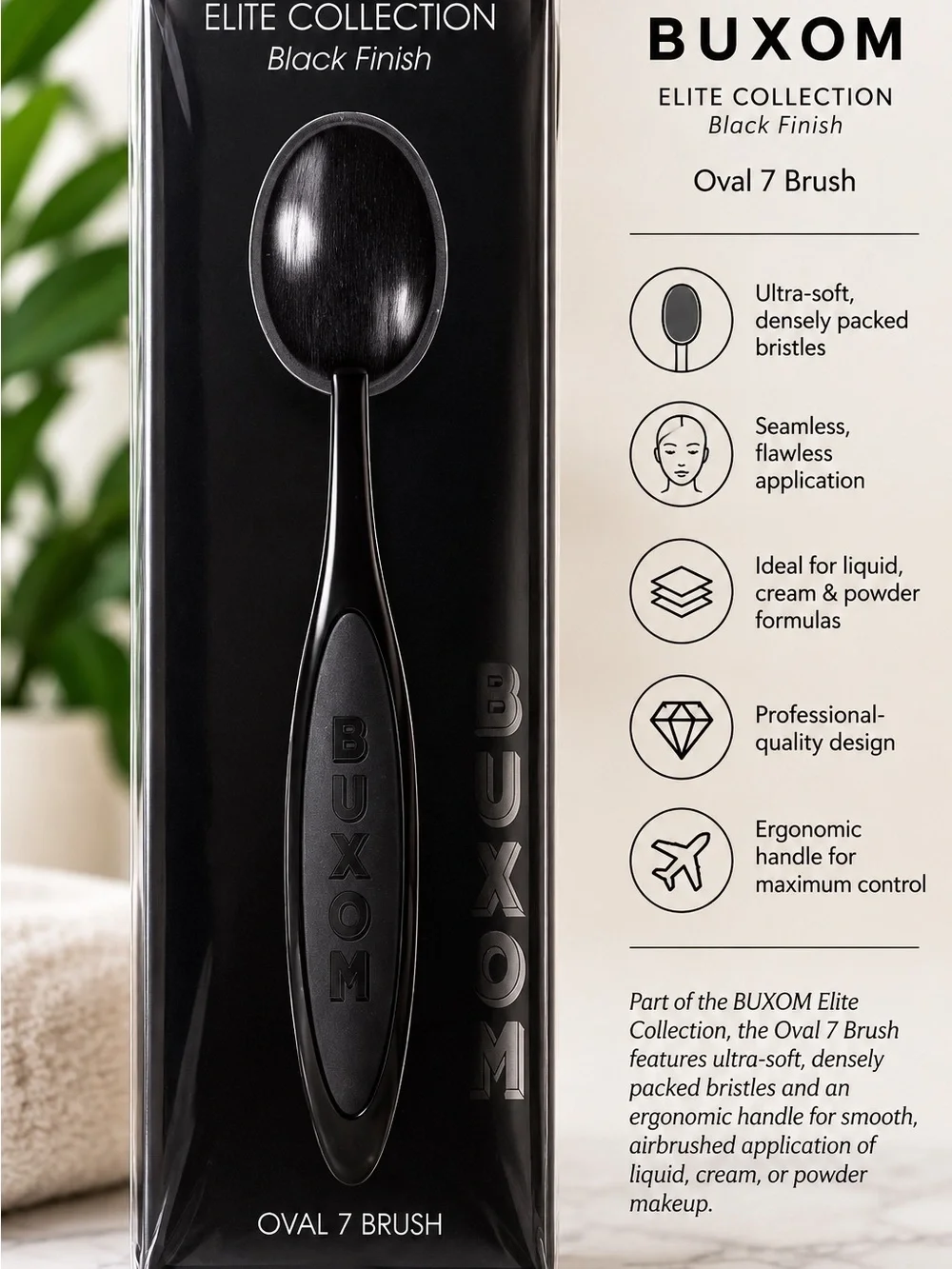 BUXOM Oval 7 Brush - Black Finish